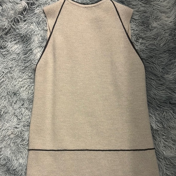 IRIS & INK Cream Sheath Dress Sleeveless Crew Neck - Picture 6 of 14